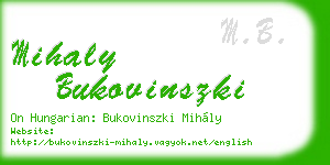 mihaly bukovinszki business card